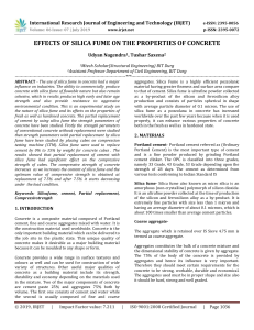 IRJET-    Effects of Silica Fume on the Properties of Concrete