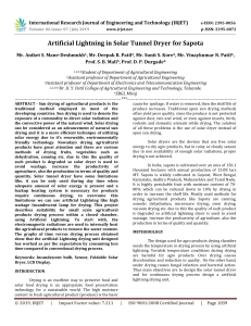 IRJET-    Artificial Lightning in Solar Tunnel Dryer for Sapota