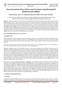 IRJET-Characterisation of Grey Water and Treatment using Moving Bed Biofilm Reactor (MBBR)