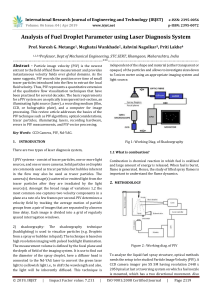 IRJET-Analysis of Fuel Droplet Parameter using Laser Diagnosis System