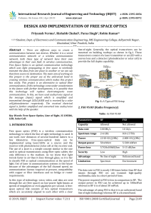 IRJET-Design and Implementation of Free Space Optics