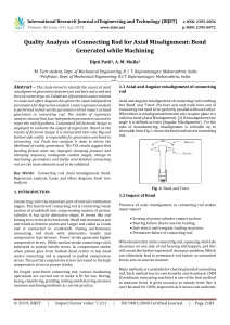 IRJET-    Quality Analysis of Connecting Rod for Axial Misalignment: Bend Generated While Machining