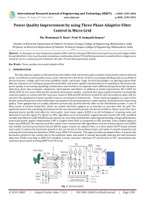 IRJET-Power Quality Improvement by using Three Phase Adaptive Filter Control in Micro Grid