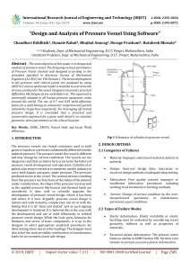 IRJET-    Design and Analysis of Pressure Vessel using Software