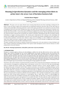 IRJET-Housing (Re)Production Dynamics and the Emerging Urban Fabric in Prime Inner-City Areas: Case of Kariakoo Business Hub
