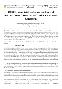 IRJET-    UPQC System with an Improved Control Method Under Distorted and Unbalanced Load Condition