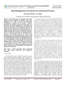 IRJET-Risk Management of Contracts in Construction Projects