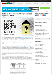 industrial commercial recommended lighting levels - super bright leds