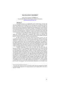 &Ccedil;eviri Kuramları: Levy, Koller, Kl&ouml;pfer, Apel ve Reiss & Vermeer