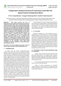 IRJET-    Comparative Analysis between PI and Fuzzy Controller for Speed Control of Induction Motor