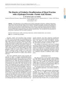 The Kinetics of Oxidative Desulfurization of Diesel Fraction with a Hydrogen Peroxide–Formic Acid Mixture