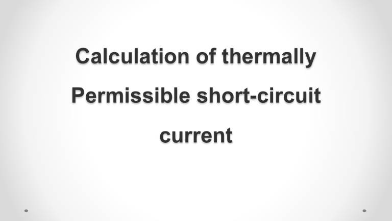 6 Permissible Short circuit Current 1 