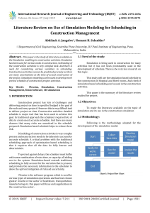 IRJET-    Literature Review on Use of Simulation Modeling for Scheduling in Construction Management