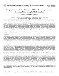 IRJET-    Design, Implementation & Analysis of Three Phase Asynchronous Induction Motor using MATLAB Simulink