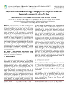 IRJET-    Implementation of Cloud Energy Saving System using Virtual Machine Dynamic Resource Allocation Method