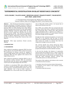 IRJET-    Experimental Investigation on Blast Resistance Concrete