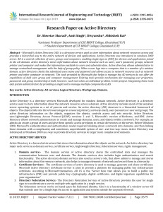 IRJET-    Research Paper on Active Directory