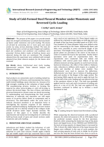 IRJET-Study of Cold-Formed Steel Flexural Member Under Monotonic and Reversed Cyclic Loading