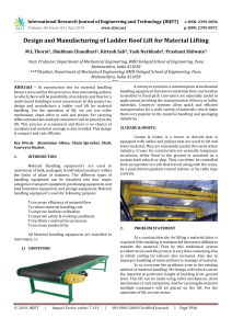 IRJET-Design and Manufacturing of Ladder Roof Lift for Material Lifting
