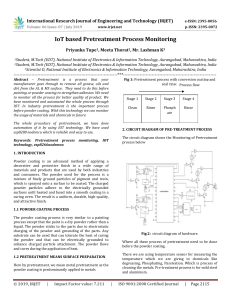 IRJET-    IoT based Pretreatment Process Monitoring