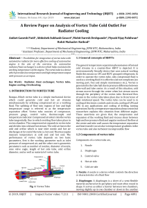 Vortex Tube Radiator Cooling: Analysis & Review