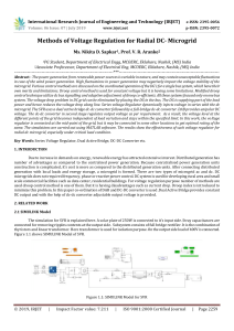 IRJET-    Methods of Voltage Regulation for Radial DC- Microgrid
