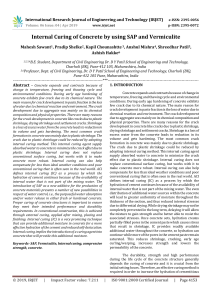 IRJET-Internal Curing of Concrete by using SAP and Vermiculite
