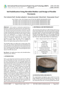 IRJET-Soil Stabilization using Shredded Rubber and Design of Flexible Pavement