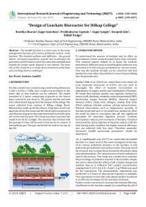 IRJET-    Design of Leachate Bioreactor for Dilkap College