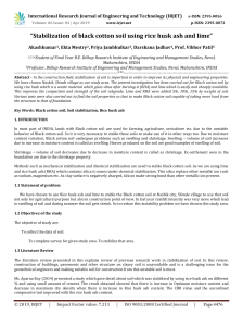 IRJET-    Stabilization of Black Cotton Soil using Rice Husk Ash and Lime