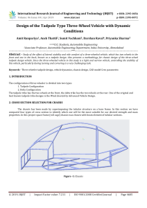 IRJET-Design of the Tadpole Type Three-Wheel Vehicle with Dynamic Conditions