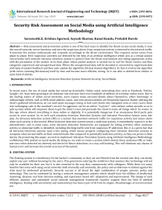 IRJET-    Security Risk Assessment on Social Media using Artificial Intelligence Methodology