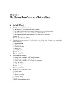 the risk and term structure of interest rate chapter 7 tetsbank