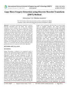 IRJET-Copy-Move Forgery Detection using Discrete Wavelet Transform (DWT) Method