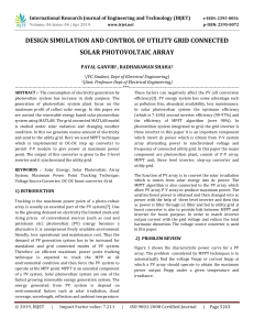 IRJET-    Design Simulation and Control of Utility Grid Connected Solar Photovoltaic Array