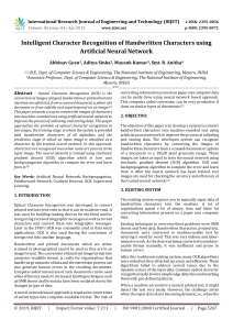 IRJET-Intelligent Character Recognition of Handwritten Characters using Artificial Neural Network