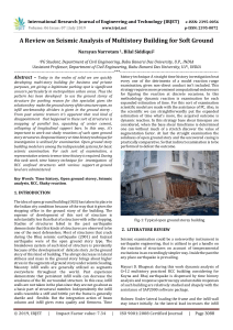IRJET-    A Review on Seismic Analysis of Multistory Building for Soft Ground