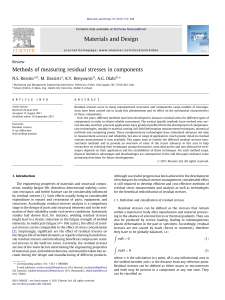 Materials & Design Volume 35 issue none 2012 [doi 10.1016 j.matdes.2011.08.022] N.S. Rossini; M. Dassisti; K.Y. Benyounis; A.G. Olabi -- Methods of measuring residual stresses in components