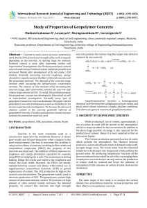 IRJET-Study of Properties of Geopolymer Concrete