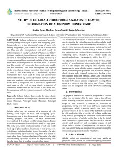 IRJET-Study of Cellular Structures: Analysis of Elastic Deformation of Aluminium Honeycombs