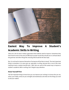 Easiest Way To Improve A Student’s Academic Skills In Writing