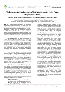 IRJET-    Enhancement of Performance of Catalytic Converter using Phase Change Material (PCM)