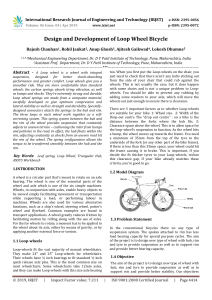 IRJET-    Design and Development of Loop Wheel Bicycle