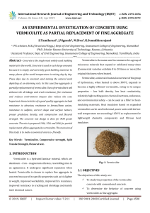 IRJET-An Experimental Investigation of Concrete using Vermiculite as Partial Replacement of Fine Aggregate