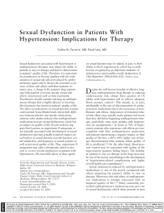 3 Sexual Dysfunction in Patients With Hypertension Implications for Therapy