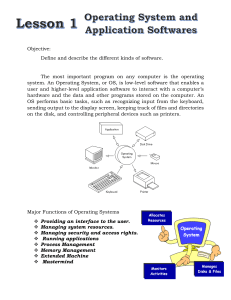 LESSON 1 Operating System and Application