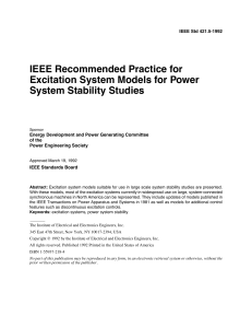 IEEE Std 421.5-1992-Excitation System Models