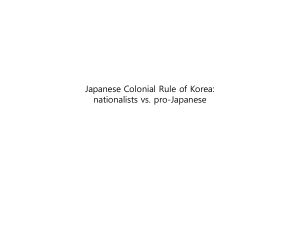 Japanese Colonial Rule of Korea presentation