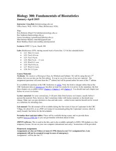 BIOL 300 Fundamentals of Biostatistics UBC W2015 230217