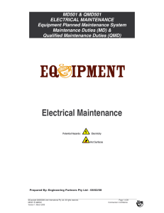 Equipment Planned Maintenance